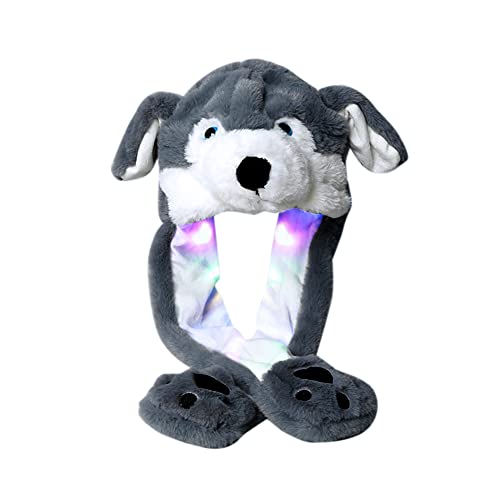 ISAKEN Hut Mädchen Tierohr Bewegung Springende Hüte, Frosch Hund Mütze Bewegliche LED Leuchtende Springende Lustige Mütze Elch Pinguin Plüschmütze Cosplay Geburtstagsgeschenk für Kinder Mädchen Jungen ISAKEN Hut Mädchen Tierohr Bewegung Springende Hüte, Frosch Hund Mütze Bewegliche LED Leuchtende Springende Lustige Mütze Elch Pinguin Plüschmütze Cosplay Geburtstagsgeschenk für Kinder Mädchen Jungen von ISAKEN