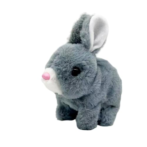 ISAKEN Interaktives Kaninchen Spielzeug, Elektronisches Plüsch Hase Haustier Plüschhasenspielzeug mit Geräuschen Bewegungen, Ostern Geschenke Spielzeug für Kinder Jungen Mädchen von ISAKEN