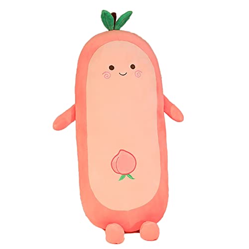 ISAKEN Lange Plüsch Kissen Kawaii Erdbeere Kuscheltiere Obst Plüschkissen Cartoon Pfirsich Karotte Plüschtiere Spielzeug Plüsch Weiche Umarmung Körperkissen Geschenk Plüschkissen für Kinder Erwachsene von ISAKEN