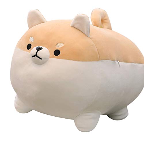 ISAKEN Niedliches Corgi Plüschtier Hund Plüsch Kissen, Gefülltes Weiche Kissen Tier Puppe Stofftier Plüsch Shiba Inu Hundepuppen Kuscheltier Geschenk für Kinder, Jungen, Mädchen, Braun 40cm von ISAKEN