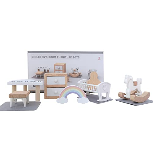 ISAKEN Puppenhaus Kinderzimmer Zubehör, Holz Puppenhaus Möbel Badezimmer Schlafzimmer Wohnzimmer Puppenküche Miniatur Puppenhaus Zubehör für Kinder und Erwachsene ISAKEN Puppenhaus Kinderzimmer Zubehör, Holz Puppenhaus Möbel Badezimmer Schlafzimmer Wohnzimmer Puppenküche Miniatur Puppenhaus Zubehör für Kinder und Erwachsene von ISAKEN