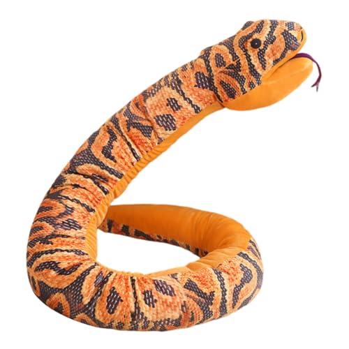 ISAKEN Python Kuscheltier Schlange Realistische Python Plüschschlange Plüschtier Plüschtier Python Stofftier Plüsch Spielzeug Schlange Super Weich Geschenk für Kinder Mädchen Jungen von ISAKEN