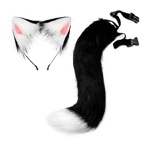 ISAKEN Tierkostüm Katze Cosplay Kostüm Set, Katzenohren Stirnband Fuchsschwanz Cosplay Plüsch Kunstpelz Tail Katze Cosplay Set für Karneval Party Dekoration Kostüm Dressing Parteien ISAKEN Tierkostüm Katze Cosplay Kostüm Set, Katzenohren Stirnband Fuchsschwanz Cosplay Plüsch Kunstpelz Tail Katze Cosplay Set für Karneval Party Dekoration Kostüm Dressing Parteien von ISAKEN