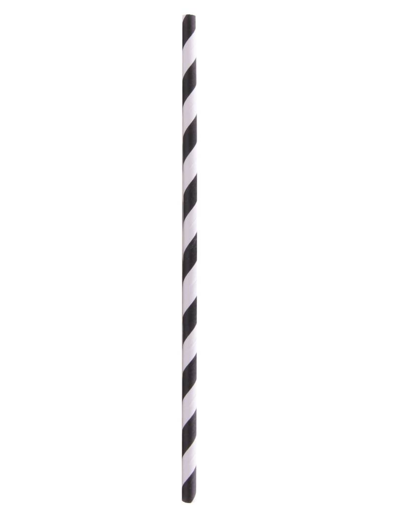 100 Trinkhalme aus Papier Schwarz-Wei+ gestreift 20 cm 100 Trinkhalme aus Papier Schwarz-Wei+ gestreift 20 cm von ISAP FRANCE