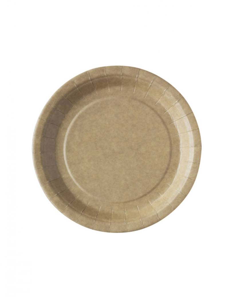 50 Pappteller aus Kraftpapier klein 18 cm von ISAP FRANCE