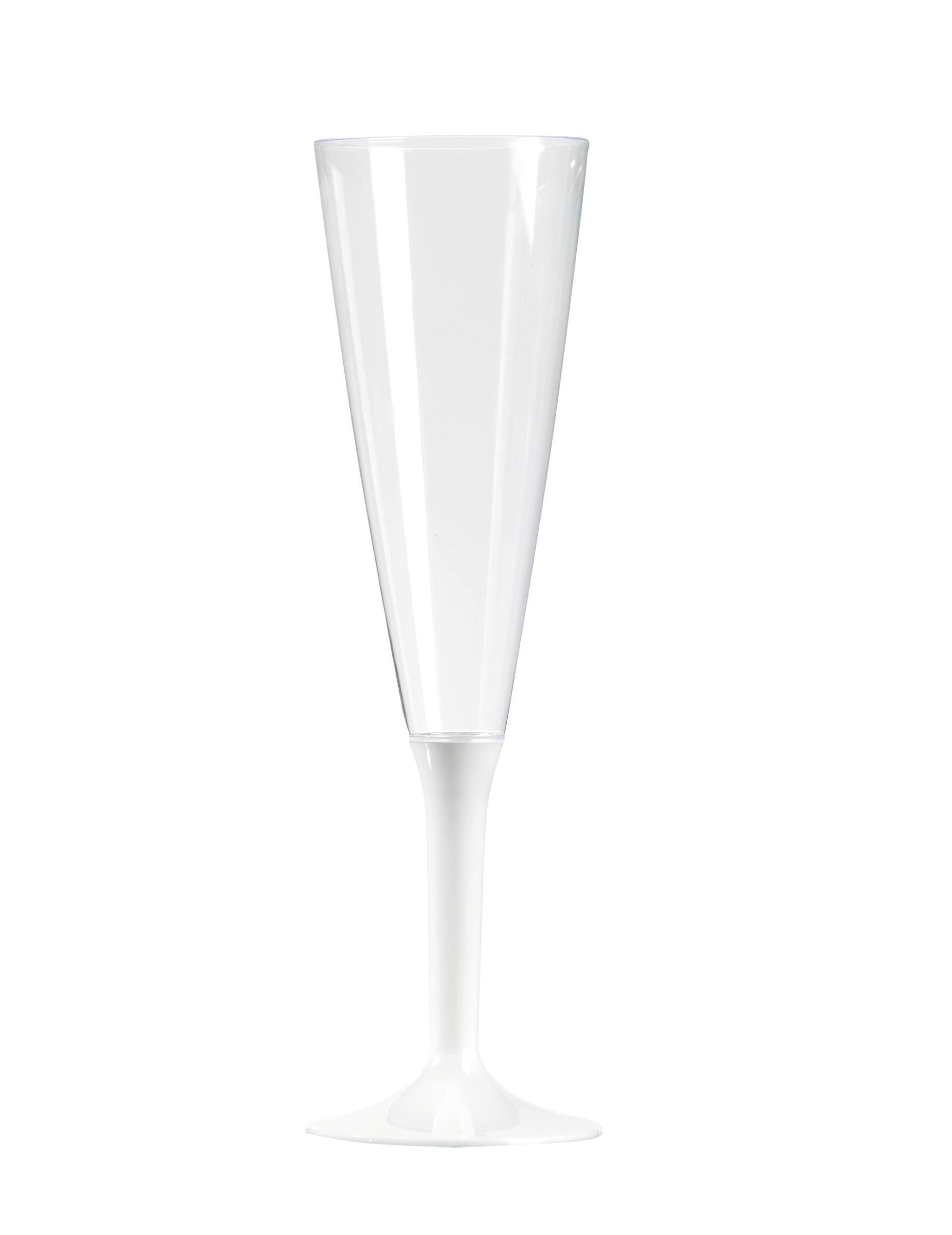 Kunststoff-Champagnergläser mit weißem Fuß 10 Stück transparent-weiß 150 ml Kunststoff-Champagnergläser mit weißem Fuß 10 Stück transparent-weiß 150 ml von ISAP FRANCE