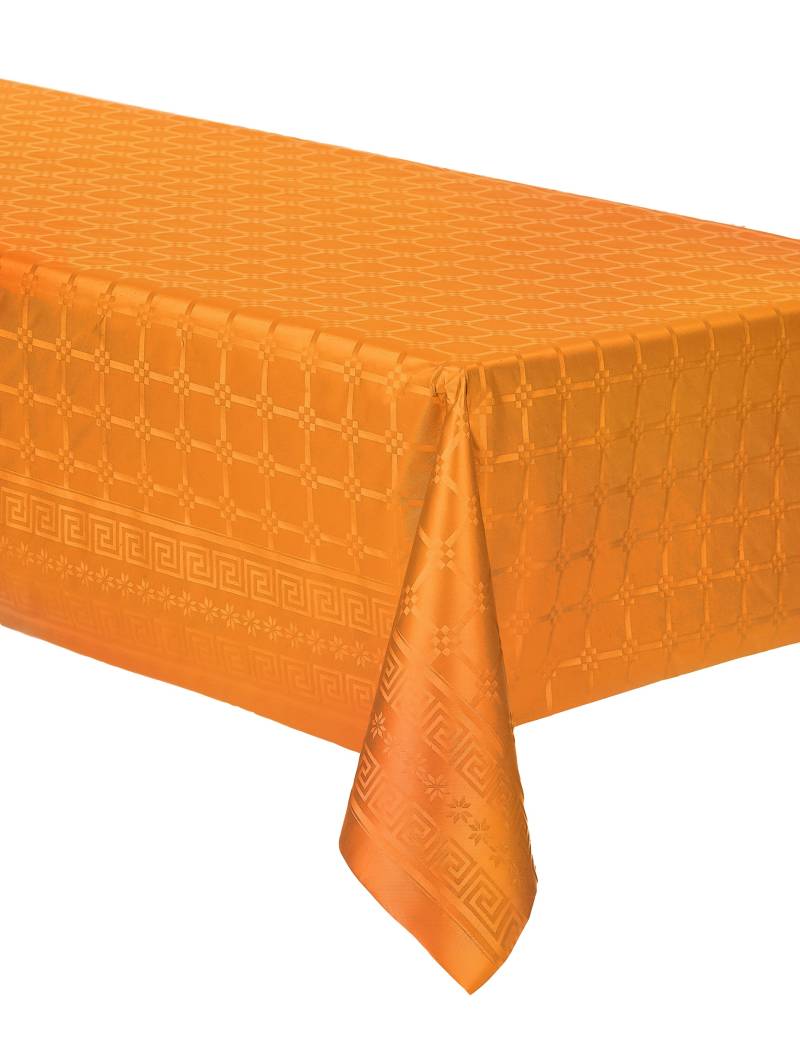 Papiertischdecke Rolle Damast Orange 6 m von ISAP FRANCE