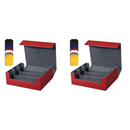 ISKDJBJG 2X Kartenaufbewahrungsbox für Sammelkarten, 1800+ PU-KartendeckhüLle, Kartenbox mit Magnetverschluss für Magnetische Spielkarten, Rot ISKDJBJG 2X Kartenaufbewahrungsbox für Sammelkarten, 1800+ PU-KartendeckhüLle, Kartenbox mit Magnetverschluss für Magnetische Spielkarten, Rot von ISKDJBJG