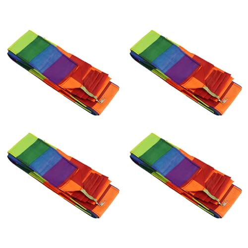 ISKDJBJG 4X Super Nylon Lenkdrachen Schwanz Regenbogen Linie Kite Zubehoer Kinder Spielzeug von ISKDJBJG