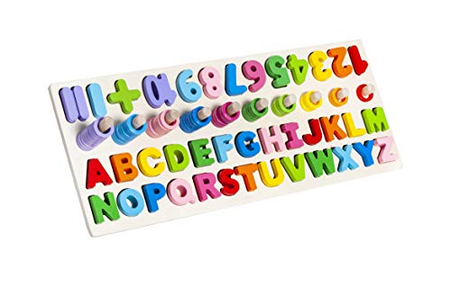 ISO TRADE Buchstaben Kinder-Holzspielzeug Alphabet Zahlen Blöcke Alphabetpuzzle 10979 von ISO TRADE