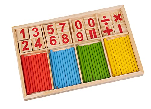 ISO TRADE Mathematisches Rechenstäbchen Montessori Spielzeug Zählstäbchen aus Holz Kinder Mathe Spielzeug 14843 von ISO TRADE