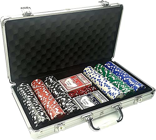 ISO TRADE - Texas Strong 300 Tokens Poker Set + Suitcase 9554 Material Bingo, Mehrfarbig von ISO TRADE