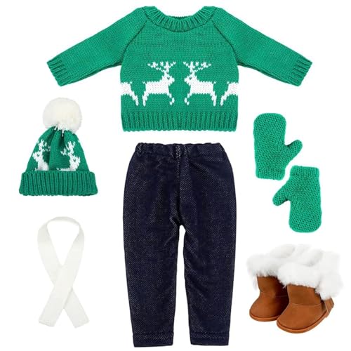 18 Zoll Puppenkleidung süße gestrickte amerikanische Puppenkleidung Weihnachten Winter -Outfit, einschließlich Schuhe, Pullover, Hose, Hut, Handschuhe und Schals für Weihnachtsdekor -Geschenke, Stil 18 Zoll Puppenkleidung süße gestrickte amerikanische Puppenkleidung Weihnachten Winter -Outfit, einschließlich Schuhe, Pullover, Hose, Hut, Handschuhe und Schals für Weihnachtsdekor -Geschenke, Stil von ISOYTERO