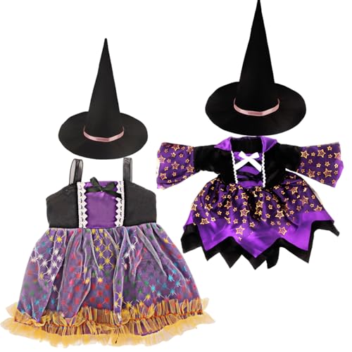 2 Sets 18 Zoll Puppenkleidung Hexenkostüm Mit Hut Und Schuhen Süße Halloween Outfits Für Mädchen Geschenkidee von ISOYTERO