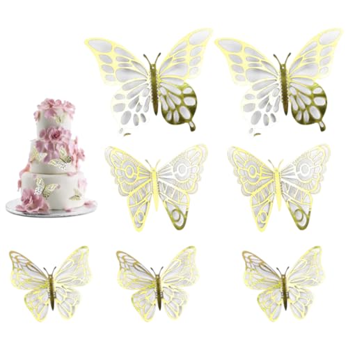 Butterfly Cupcake Topper Gold 3D Schmetterling Kuchen Dekoration Hohlkühlung für Hochzeits Geburtstagsfeier Versorgung 36 Stück Cupcake Topper Butterfly Cupcake Topper Gold 3D Schmetterling Kuchen Dekoration Hohlkühlung für Hochzeits Geburtstagsfeier Versorgung 36 Stück Cupcake Topper von ISOYTERO