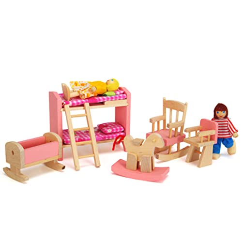Doll House Möbel Holzspielzeug 1 12 Skala Miniatur Schlafzimmer Set Kids Bed Dollhouse DIY Accessoires Doll House Möbel Holzspielzeug 1 12 Skala Miniatur Schlafzimmer Set Kids Bed Dollhouse DIY Accessoires von ISOYTERO