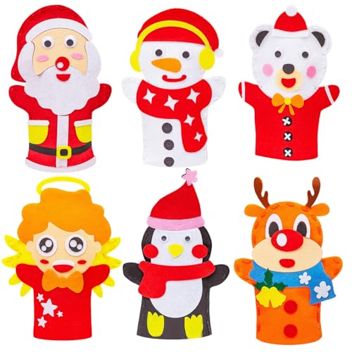 Handpuppen, 6pcs Weihnachts-Cartoon-Handpuppen, emotionales Glück Finger Hände, Nicht gewebte Stoff Weihnachtspuppen für Erwachsene und Kinder, DIY tun vor, Geschenke für Party P zu Spielen P. Handpuppen, 6pcs Weihnachts-Cartoon-Handpuppen, emotionales Glück Finger Hände, Nicht gewebte Stoff Weihnachtspuppen für Erwachsene und Kinder, DIY tun vor, Geschenke für Party P zu Spielen P. von ISOYTERO