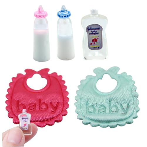 ISOYTERO 1 Set Mini Babypuppenzubehör, Babypuppenflaschen, Lätzchen, Mini -Shampoo, 1:12 realistisches Puppenhauszubehör für Dollhouse Nursery ISOYTERO 1 Set Mini Babypuppenzubehör, Babypuppenflaschen, Lätzchen, Mini -Shampoo, 1:12 realistisches Puppenhauszubehör für Dollhouse Nursery von ISOYTERO