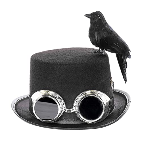 ISOYTERO 1pc Steampunk -Top -Hüte mit Krähe und dekorative Brille Unisex Halloween Cosplay Hut Retro Style Cap Requisiten für Halloween -Party, Rollenspiel, Fotografie ISOYTERO 1pc Steampunk -Top -Hüte mit Krähe und dekorative Brille Unisex Halloween Cosplay Hut Retro Style Cap Requisiten für Halloween -Party, Rollenspiel, Fotografie von ISOYTERO