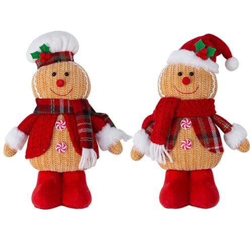 ISOYTERO 2pcs Lebkuchen Mann Plüsch niedlicher Lebkuchen Mann Plüschspielzeug mit Hut & Schal Weihnachtsdekorationen Zartes Weihnachtsschmuck für Tür, Hotel, Tisch, Baum, Party ISOYTERO 2pcs Lebkuchen Mann Plüsch niedlicher Lebkuchen Mann Plüschspielzeug mit Hut & Schal Weihnachtsdekorationen Zartes Weihnachtsschmuck für Tür, Hotel, Tisch, Baum, Party von ISOYTERO