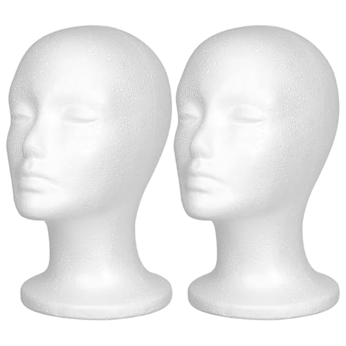 ISOYTERO 2pcs Perückenkopf, realistischer glattes Styroporkopf mit nicht rutschem Boden, gut gefüllter Perückenständer für Hüte, Masken, Haarstücke, Salondisplay ISOYTERO 2pcs Perückenkopf, realistischer glattes Styroporkopf mit nicht rutschem Boden, gut gefüllter Perückenständer für Hüte, Masken, Haarstücke, Salondisplay von ISOYTERO