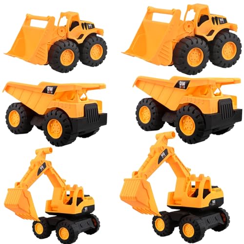 ISOYTERO 3pcs/Set Toy Cars Robustes, glattes Strandsandspielzeug mit beweglichen Trägheitsstücken orangefarbene Bauwagen umfassen Bagger, Bulldozer, LKW-Geschenk (klein) Spielzeug von ISOYTERO