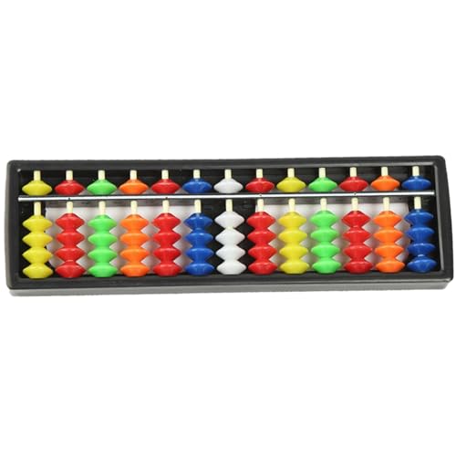 ISOYTERO Abakus für Kinder farbenfrohe Perlen 13 Stäbe 8 Zoll ABS Abacus mit Namen Label Tragbare Berechnung von Bildungsmathematikspielzeug für Kindergarten für Kinder von ISOYTERO