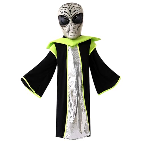 ISOYTERO Alien Kostüm Kids Realistic Alien Maske mit weichem Robe Funny Halloween Kostüm für Kids Cosplay Party, geeignet für eine Höhe von 115-125 cm ISOYTERO Alien Kostüm Kids Realistic Alien Maske mit weichem Robe Funny Halloween Kostüm für Kids Cosplay Party, geeignet für eine Höhe von 115-125 cm von ISOYTERO
