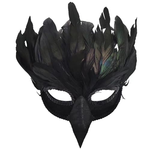 ISOYTERO Crow Maske 6.3x11.8in Halfface Festered Maskerade Vogelmaske Realistisches Raven Cosplay Accessoire für Halloween Mardi Gras Party ISOYTERO Crow Maske 6.3x11.8in Halfface Festered Maskerade Vogelmaske Realistisches Raven Cosplay Accessoire für Halloween Mardi Gras Party von ISOYTERO