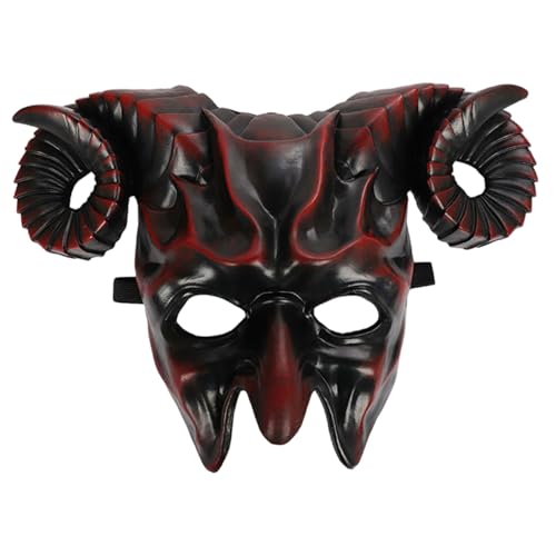 ISOYTERO Devil Mask 3d Halbgesicht Horn Ziegenmaske Monster Demon Halloween Kostüm für Halloween Cosplay Party ISOYTERO Devil Mask 3d Halbgesicht Horn Ziegenmaske Monster Demon Halloween Kostüm für Halloween Cosplay Party von ISOYTERO
