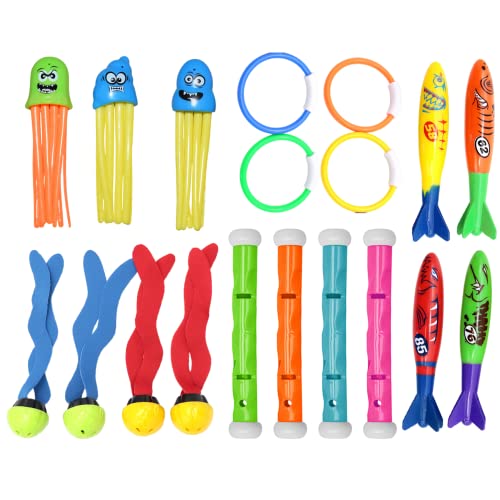 ISOYTERO Diving Ring Swimming Pool Tauchspielzeug Plastik Diving Pool Spielzeug farbenfrohe Tintenfrüchte Torpedo -Seetang für Trainingszubehör 19pcs Ringe ISOYTERO Diving Ring Swimming Pool Tauchspielzeug Plastik Diving Pool Spielzeug farbenfrohe Tintenfrüchte Torpedo -Seetang für Trainingszubehör 19pcs Ringe von ISOYTERO