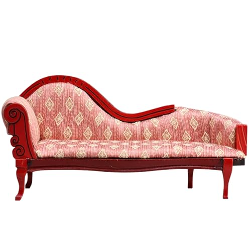 ISOYTERO Dollhouse Couch 1:12 Skala Holz Exquisite Dollhouse Möbel rotes Miniaturzubehör für Wohnzimmer Haus ISOYTERO Dollhouse Couch 1:12 Skala Holz Exquisite Dollhouse Möbel rotes Miniaturzubehör für Wohnzimmer Haus von ISOYTERO