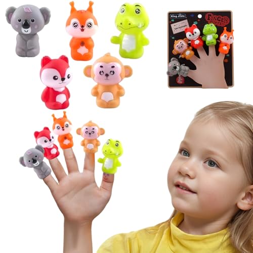 ISOYTERO Fingerpuppen, 5pcs 5 Stile niedliche Tier Fingerpuppen, PVC interaktiv für Kinder im Alter von 3 bis 5, Party bevorzugt Goodie-Bag-Füllstoffe von ISOYTERO