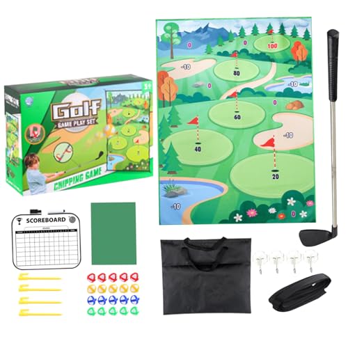 ISOYTERO Golf -Chipping -Spiel für Kinder 1 Set Indoor Outdoor Training Sticky Golf Matte für Kinder über 3 Jahre alt, Typ 1 Chipping von ISOYTERO
