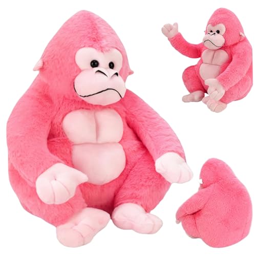 ISOYTERO Gorilla gefülltes Tier, 16, 5 Zoll Weihnachtsfest Gorilla Tag Plüsch PP Baumwollgefüllte Spielzeug süße dekorative Heimathäuser Jungen und Mädchen, Style 1 Tag von ISOYTERO