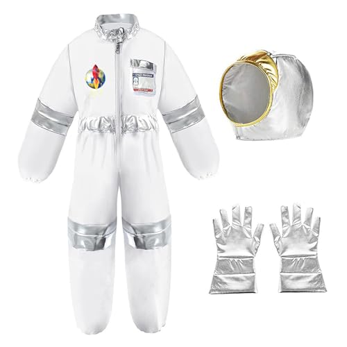 ISOYTERO Halloween -Kostüme weiße Polyester -Raumkostüm mit Handschuhen und Helm -Space -Jumpsuit mit Gummibändern und 6 Flaggenaufkleber Halloween -Kostüme für Kinder, Jungenmädchen Dress Up, s ISOYTERO Halloween -Kostüme weiße Polyester -Raumkostüm mit Handschuhen und Helm -Space -Jumpsuit mit Gummibändern und 6 Flaggenaufkleber Halloween -Kostüme für Kinder, Jungenmädchen Dress Up, s von ISOYTERO