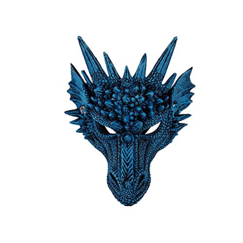 ISOYTERO Halloween Party Face Cover kreative 3D Animal Dragon Face Cover Cosplay Kostüm Accessoire Carnival Party lustig für Weihnachten Halloween Ostern 1pc Blau von ISOYTERO
