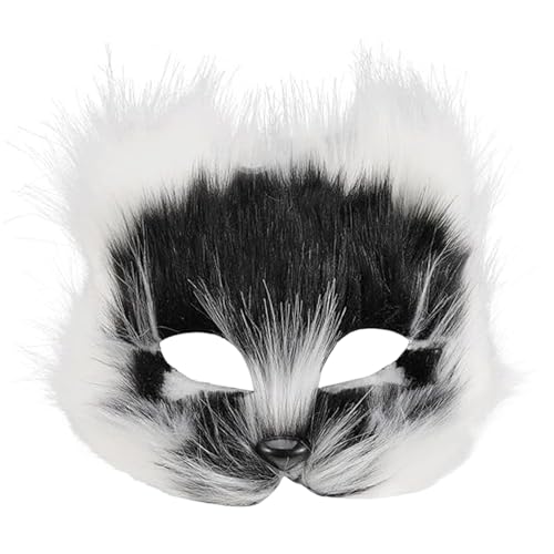 ISOYTERO Halloween pelzige Maske Kunstpelz Fuchs Maske atmungsaktive halbe Gesichts -Katzen -Tiermasken mit einstellbarem Riemen für Maskerade Halloween Theme Party Therian ISOYTERO Halloween pelzige Maske Kunstpelz Fuchs Maske atmungsaktive halbe Gesichts -Katzen -Tiermasken mit einstellbarem Riemen für Maskerade Halloween Theme Party Therian von ISOYTERO