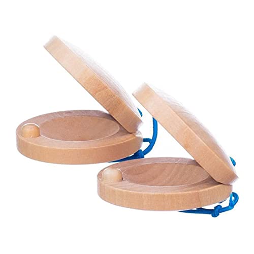 ISOYTERO Holzfinger Castanet Holz Klapper Percussion Instrument Musikspielzeug für Kinder 2pcs von ISOYTERO