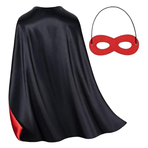 ISOYTERO Kids Superhelden CAPES mit Maske, 27, 56 Zoll doppelseitiges Umhang und Masken für Kinder, ideal für Halloween, Cosplay und Partys von ISOYTERO
