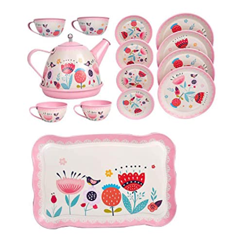 ISOYTERO Kids Tea Party -Set tun, um Küchenparty Dessert Kekse Teekannenschale für Mädchen Jungen Style3 Tee Set von ISOYTERO