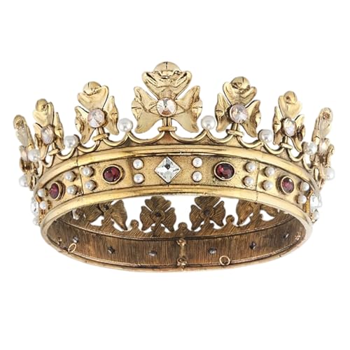 ISOYTERO King Crown, 6, 22 x 2, 95 Zoll großer Vintage Metal Gold Crown für Frauen und Männer Geburtstagsfeier Cosplay Kostümzubehör König King von ISOYTERO