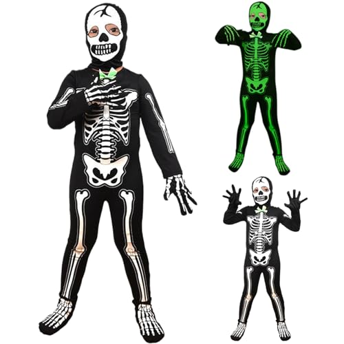 ISOYTERO Kleinkind -Skelettkostüm Ganzkörper im dunklen Langarm -Skelettkostüm mit Handschuhen gruselige Halloween -Kostüme für Jungen und Mädchen, S Toddler ISOYTERO Kleinkind -Skelettkostüm Ganzkörper im dunklen Langarm -Skelettkostüm mit Handschuhen gruselige Halloween -Kostüme für Jungen und Mädchen, S Toddler von ISOYTERO