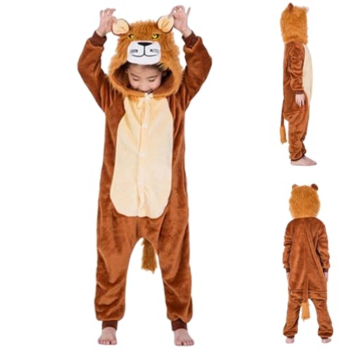 ISOYTERO Mädchen- onesie, niedliche Hooded Lions Onesie, Polyesterfaser Löwenkostüm mit Knopf, Tierkostüm für Party -Cosplay, L Mädchen ISOYTERO Mädchen- onesie, niedliche Hooded Lions Onesie, Polyesterfaser Löwenkostüm mit Knopf, Tierkostüm für Party -Cosplay, L Mädchen von ISOYTERO