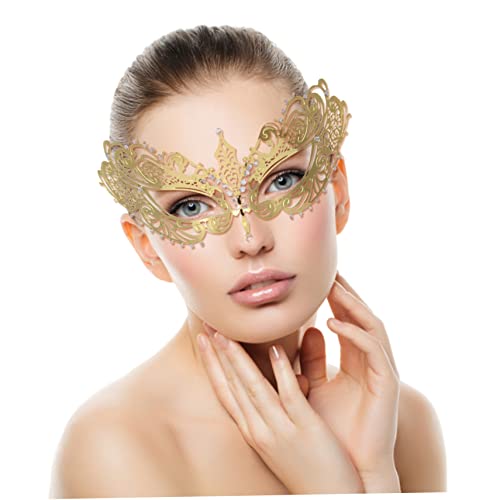 ISOYTERO Masquerade -Maske Frauen Venezianische Maske mit Strass Metal Mardi Gras für Lady Party Kostümzubehör Masquerade ISOYTERO Masquerade -Maske Frauen Venezianische Maske mit Strass Metal Mardi Gras für Lady Party Kostümzubehör Masquerade von ISOYTERO