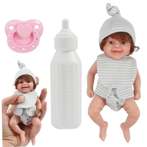 ISOYTERO Mini -Babypuppen, 6 niedliche realistische offene Augen Neugeborene Babypuppe, Flexible Silikonpuppe mit Flaschen und Schnuller, tragbarer Mini Silicone Ganzkörper für Kindergeschenke tun ISOYTERO Mini -Babypuppen, 6 niedliche realistische offene Augen Neugeborene Babypuppe, Flexible Silikonpuppe mit Flaschen und Schnuller, tragbarer Mini Silicone Ganzkörper für Kindergeschenke tun von ISOYTERO