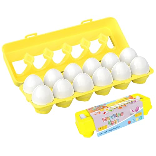 ISOYTERO Passende Eier 12pcs/Set Ostern Eggs Bildungseigspielzeug für Kleinkindfarben- und Formerkennungsfähigkeiten Vorschullernspielzeuggeschenk für Baby-Alter 1-3 Matching von ISOYTERO
