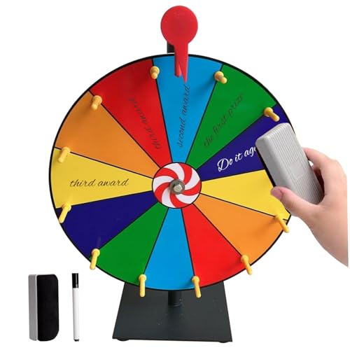 ISOYTERO Preisträger 11.8 '' Tabletop Spinning Wheel 12 Slots DIY Spinner mit Ständer, Spin der mit trockenen Löschmarkierung und Marker für Messe, Karneval, Home Party Prize ISOYTERO Preisträger 11.8 '' Tabletop Spinning Wheel 12 Slots DIY Spinner mit Ständer, Spin der mit trockenen Löschmarkierung und Marker für Messe, Karneval, Home Party Prize von ISOYTERO