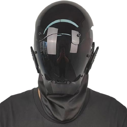 ISOYTERO Punkmaske für Männer schwarz futuristische Maske PC Dekorative Techwear Cyber ​​für Cosplay Party Halloween Music Festival Punk von ISOYTERO