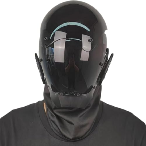 ISOYTERO Punkmaske für Männer schwarz futuristische Maske PC Dekorative Techwear Cyber ​​für Cosplay Party Halloween Music Festival Punk von ISOYTERO
